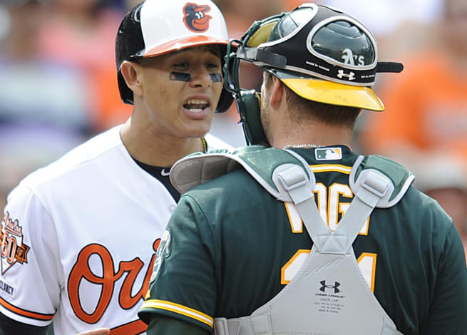Manny Machado's actions sparked two near-brawls over the weekend against the Athletics.